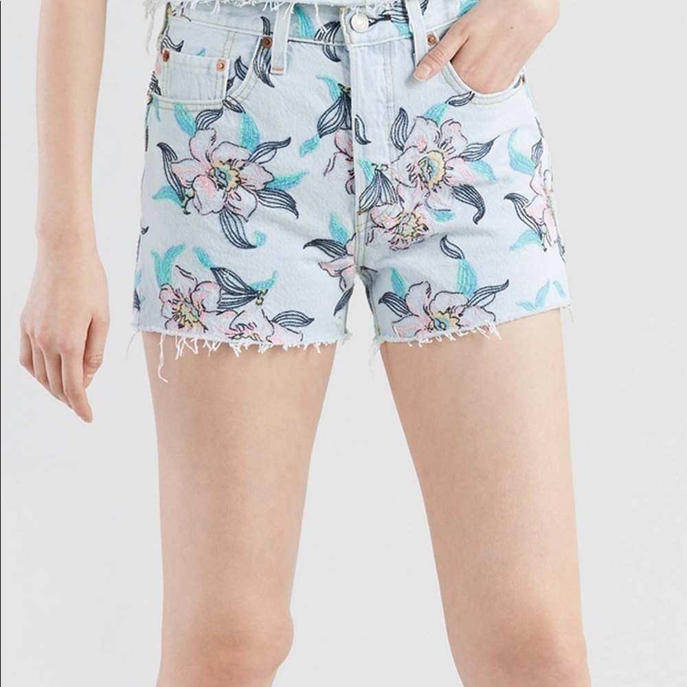 Levi’s 501® High Rise Embroidered Cutoff Shorts